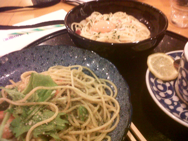 Japanese spaghetti "combo".